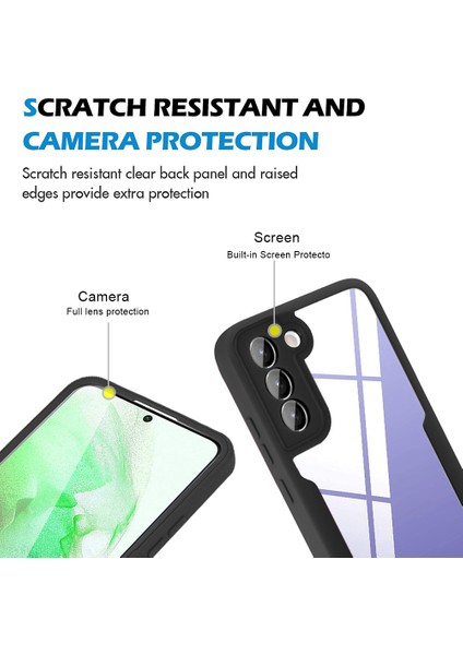 Pet Ekran Koruyucu + Akrilik + Tpu Kılıf Darbeye Dayanıklı Çok Yönlü Koruma Telefon Kılıfı Samsung Galaxy S22 + 5g - Lacivert (Yurt Dışından) modelleri