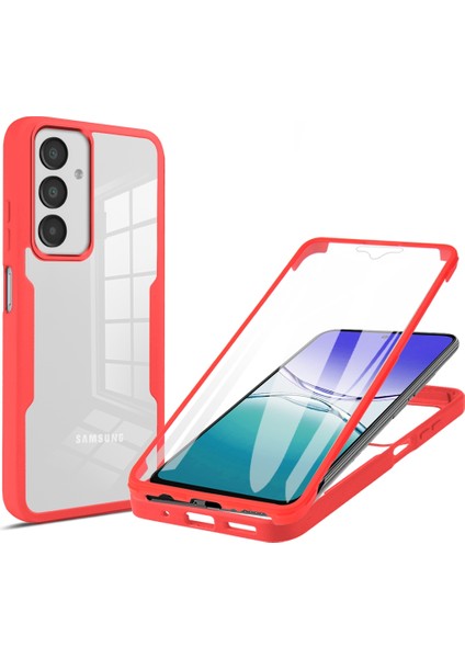 Samsung Galaxy A16 5G/A16 4g Kılıf Akrilik+Tpu Şeffaf Telefon Kılıfı Pet Ekran Filmi-Kırmızı (Yurt Dışından)