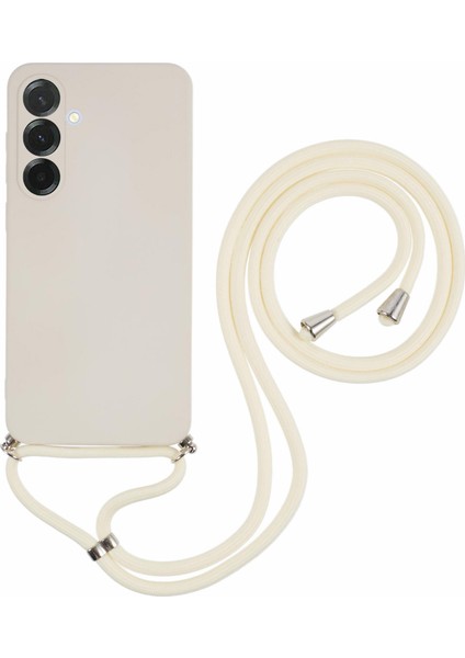 Samsung Galaxy A56 5g Kılıf Esnek Tpu Fiber Astar Darbeye Dayanıklı Çapraz Askılı Telefon Kılıfı-Beyaz (Yurt Dışından)
