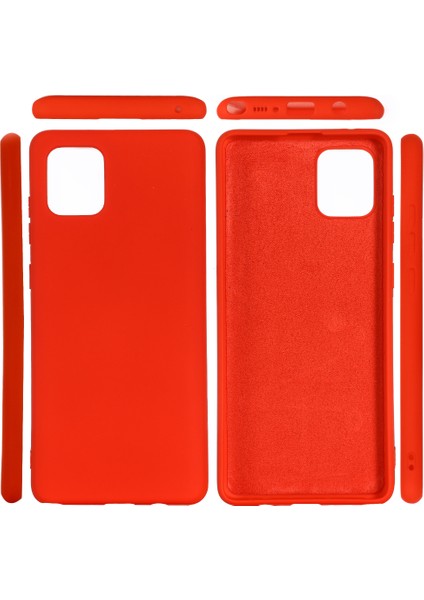 Samsung Galaxy A81/NOTE 10 Lite Için Darbeye Dayanıklı Sıvı Silikon Kılıf-Kırmızı (Yurt Dışından)