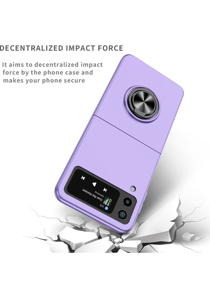 Samsung Galaxy Z Flip4 5g Ayarlanabilir Kickstand Düşmeye Karşı Katlanır Pc Telefon Kılıfı Araç Montajı Metal Levha-Mor (Yurt Dışından) fırsatları