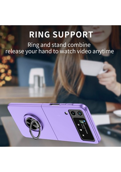 Samsung Galaxy Z Flip4 5g Ayarlanabilir Kickstand Düşmeye Karşı Katlanır Pc Telefon Kılıfı Araç Montajı Metal Levha-Mor (Yurt Dışından) indirimleri