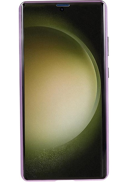 Samsung Galaxy S23 Ultra Metal Çerçeve Çift Taraflı Temperli Cam Telefon Kılıfı-Mor (Yurt Dışından) modelleri