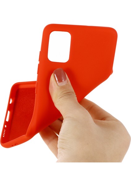 Samsung Galaxy A71 Için Sıvı Silikon Koruyucu Kılıf Düz Renk Tasarım Telefon Aksesuarı-Kırmızı (Yurt Dışından) modelleri