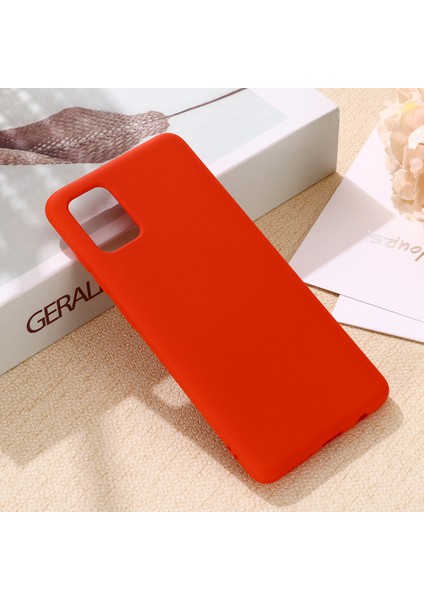 Samsung Galaxy A71 Için Sıvı Silikon Koruyucu Kılıf Düz Renk Tasarım Telefon Aksesuarı-Kırmızı (Yurt Dışından) fırsatları