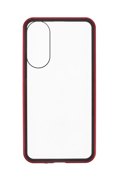 Samsung Galaxy S25 Edge Kılıfı Çift Taraflı Temperli Cam Manyetik Şeffaf Telefon Kılıfı-Kırmızı (Yurt Dışından) fiyatları