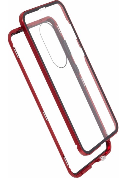 Samsung Galaxy S25 Edge Kılıfı Çift Taraflı Temperli Cam Manyetik Şeffaf Telefon Kılıfı-Kırmızı (Yurt Dışından) indirimleri