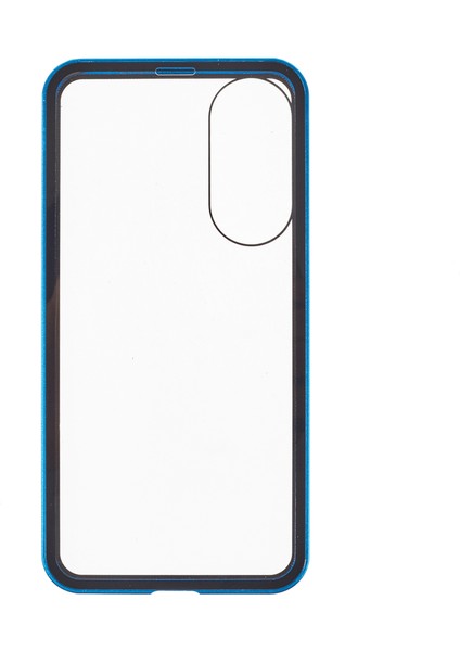Samsung Galaxy S25 Edge Kılıfı Çift Taraflı Temperli Cam Manyetik Şeffaf Telefon Kılıfı-Mavi (Yurt Dışından) modelleri