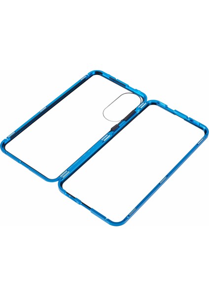 Samsung Galaxy S25 Edge Kılıfı Çift Taraflı Temperli Cam Manyetik Şeffaf Telefon Kılıfı-Mavi (Yurt Dışından) fırsatları
