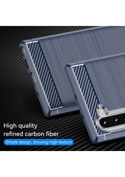 1.8mm Fırçalanmış Tasarım Karbon Fiber Doku Yumuşak Tpu Çizilmez Kapak Kılıfı Samsung Galaxy Note 10 4g/5g-Mavi (Yurt Dışından) fiyatları