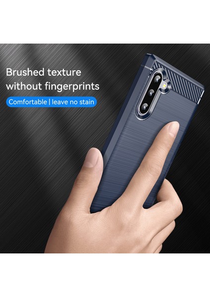 1.8mm Fırçalanmış Tasarım Karbon Fiber Doku Yumuşak Tpu Çizilmez Kapak Kılıfı Samsung Galaxy Note 10 4g/5g-Mavi (Yurt Dışından) fırsatları