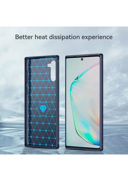 1.8mm Fırçalanmış Tasarım Karbon Fiber Doku Yumuşak Tpu Çizilmez Kapak Kılıfı Samsung Galaxy Note 10 4g/5g-Mavi (Yurt Dışından) indirimleri