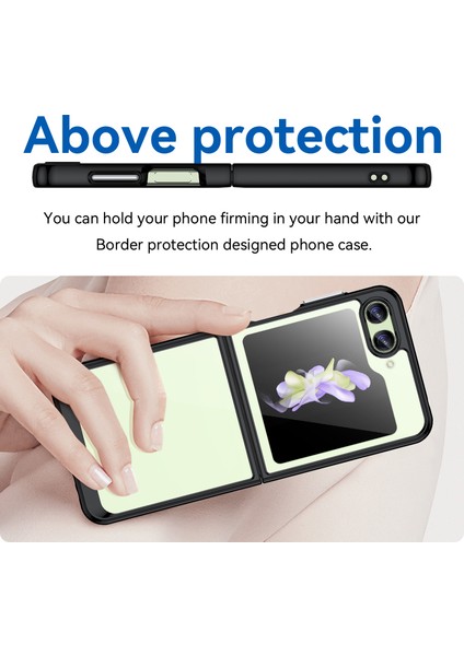 Samsung Galaxy Z Flip5 5g Cep Telefonu Arka Kapağı Şeffaf Koruyucu Darbeye Dayanıklı Tpu+Akrilik Kılıf-Siyah (Yurt Dışından) modelleri