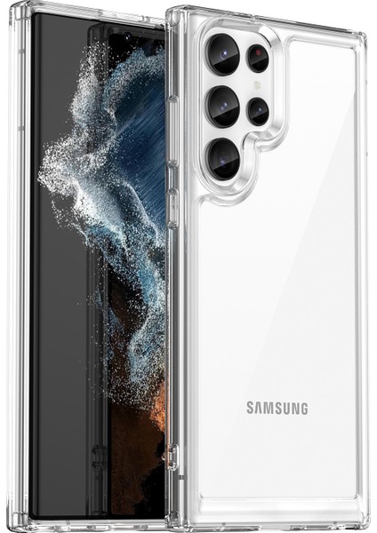 Samsung Galaxy S23 Ultra Çizilmez Telefon Kılıfı Tpu Tampon Akrilik Arka Darbeye Dayanıklı Kapak-Şeffaf (Yurt Dışından)