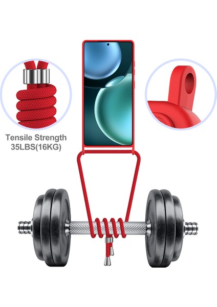 Samsung Galaxy S25 Ultra Kılıf Sıvı Silikon Kart Tutucu Arka Telefon Kılıfı Kordonlu-Kırmızı (Yurt Dışından) fırsatları