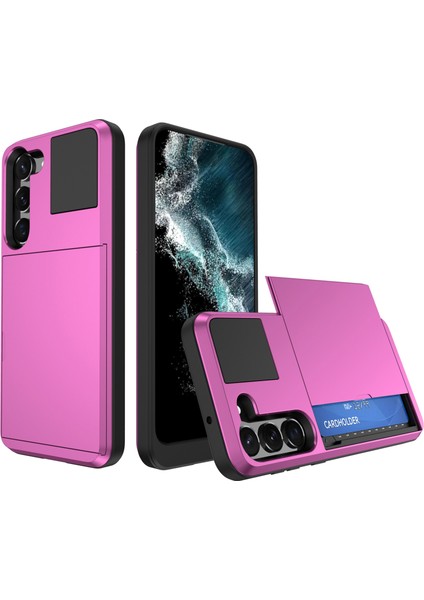 Samsung Galaxy S23 Için Cep Telefonu Kılıfı, Kayar Kart Tutucu Pc + Tpu Düşmeye Lı Kapak-Pembe (Yurt Dışından)