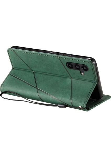 Samsung Galaxy A34 5g Telefon Kılıfı Çizilmez Pu Deri Cüzdan Telefon Standı Kılıfı-Yeşil (Yurt Dışından) modelleri