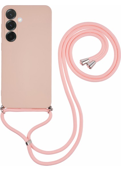 Samsung Galaxy A56 5g Kılıf Esnek Tpu Fiber Astar Darbeye Dayanıklı Çapraz Askılı Telefon Kılıfı-Pembe (Yurt Dışından)