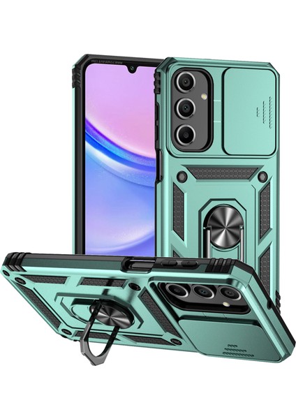 Samsung Galaxy A16 5G/A16 4g Kılıf Pc+Tpu Telefon Kılıfı Lens Ultimate Koruma Ayaklığı-Siyahımsı Yeşil (Yurt Dışından)