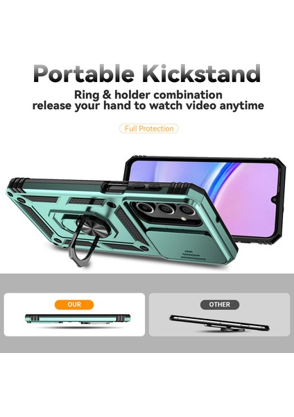 Samsung Galaxy A16 5G/A16 4g Kılıf Pc+Tpu Telefon Kılıfı Lens Ultimate Koruma Ayaklığı-Siyahımsı Yeşil (Yurt Dışından) modelleri