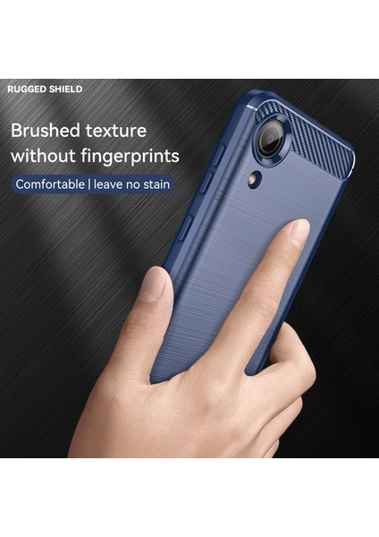 Samsung Galaxy A03 Core Için 1.8mm Tpu Kılıf, Fırçalanmış Yüzey Karbon Fiber Doku Parmak Izi Önleyici Arka Kapak-Mavi (Yurt Dışından) fırsatları