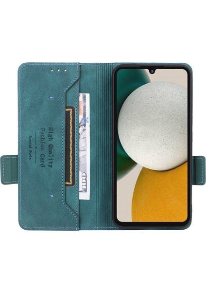 Samsung Galaxy A34 5g Için Çizilmeye Dayanıklı Telefon Kılıfı, Donanım Dekor Çift Manyetik Tokalı Cüzdan Katlanabilir Stand Pu Deri Telefon Kılıfı-Mavi (Yurt Dışından) fiyatları