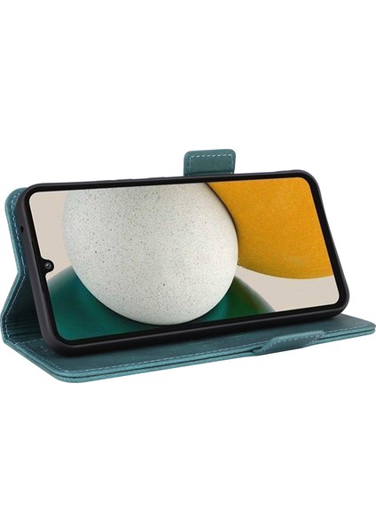 Samsung Galaxy A34 5g Için Çizilmeye Dayanıklı Telefon Kılıfı, Donanım Dekor Çift Manyetik Tokalı Cüzdan Katlanabilir Stand Pu Deri Telefon Kılıfı-Mavi (Yurt Dışından) modelleri