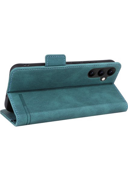 Samsung Galaxy A34 5g Için Çizilmeye Dayanıklı Telefon Kılıfı, Donanım Dekor Çift Manyetik Tokalı Cüzdan Katlanabilir Stand Pu Deri Telefon Kılıfı-Mavi (Yurt Dışından) fırsatları