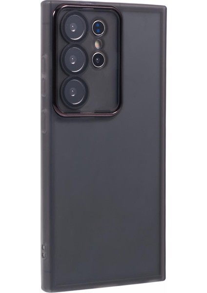 Dksm Serisi Samsung Galaxy S23 Ultra Kılıf Elektrokaplama Kamera Çerçevesi Tpu Telefon Kılıfı-Şeffaf Siyah (Yurt Dışından)