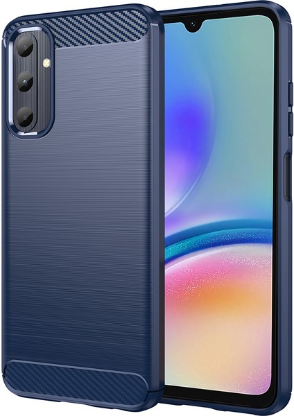 Samsung Galaxy A05S 4g Kılıfı Fırçalanmış Tpu Telefon Kılıfı Karbon Fiber Dokulu-Mavi (Yurt Dışından)