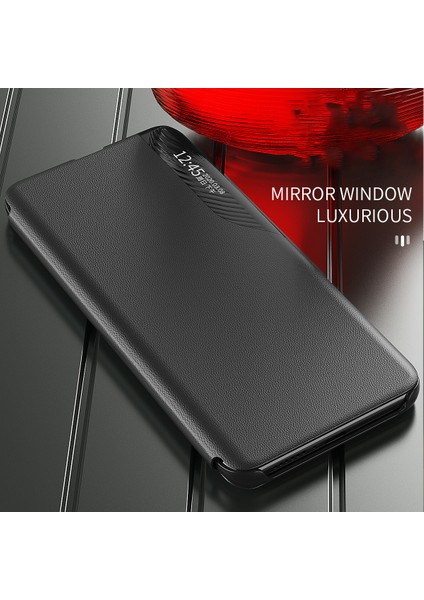 Akıllı Görünüm Pencere Standı Tasarım Pu Deri Iyi Korunan Düşmeye Dayanıklı Folio Flip Kılıf Samsung Galaxy S22 5g-Mor (Yurt Dışından) indirimleri