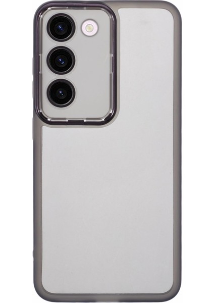 Dksm Serisi Samsung Galaxy S23 Kılıf Elektrokaplama Kamera Çerçeve Tpu Telefon Kılıfı-Şeffaf Siyah (Yurt Dışından)