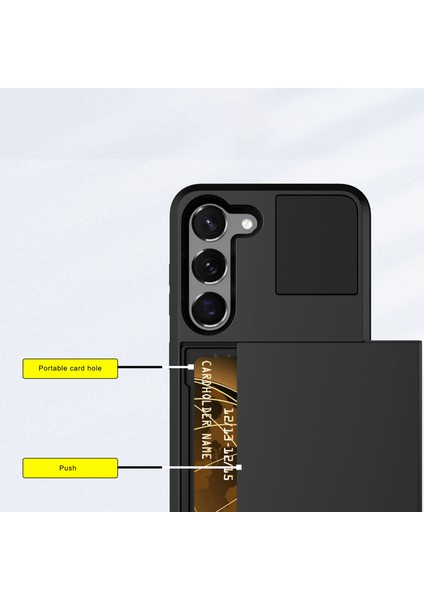 Samsung Galaxy S23 Için Cep Telefonu Kılıfı, Kayar Kart Tutucu Pc + Tpu Düşmeye Karşı Kapak - Gümüş (Yurt Dışından) modelleri