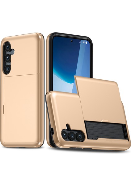 Samsung Galaxy A36 5g Kılıf Kart Tutucu Tpu+Pc Telefon Arka Kapağı-Altın (Yurt Dışından)