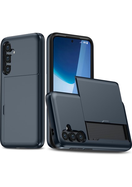 Samsung Galaxy A36 5g Kılıf Kart Tutucu Tpu+Pc Telefon Arka Kapağı-Lacivert (Yurt Dışından)