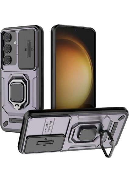 Samsung Galaxy A56 5g Kılıf Pc+Tpu Kickstand Telefon Koruyucu Lens Kapağı Ile-Mor (Yurt Dışından)