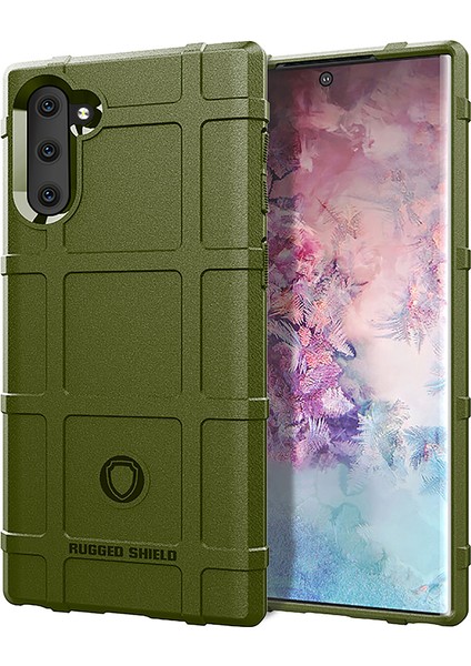 Darbeye Dayanıklı Kalkan Kare Izgara Doku Tpu Telefon Kılıfı Koruma Cep Telefonu Kılıfı Samsung Galaxy Note 10/note 10 5g-Yeşil (Yurt Dışından)
