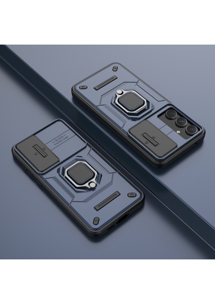 Samsung Galaxy A35 5g Kılıf Pc+Tpu Düşmeye Karşı Telefon Kılıfı Kayar Lens Kapaklı-Mavi (Yurt Dışından) indirimleri