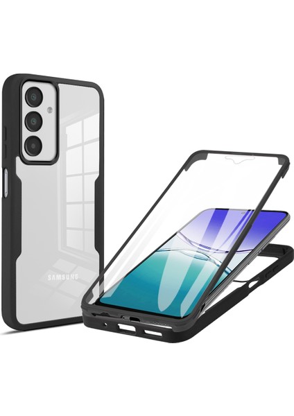 Samsung Galaxy A16 5G/A16 4g Kılıf Akrilik+Tpu Şeffaf Telefon Kılıfı Pet Ekran Filmi Ile-Siyah (Yurt Dışından)