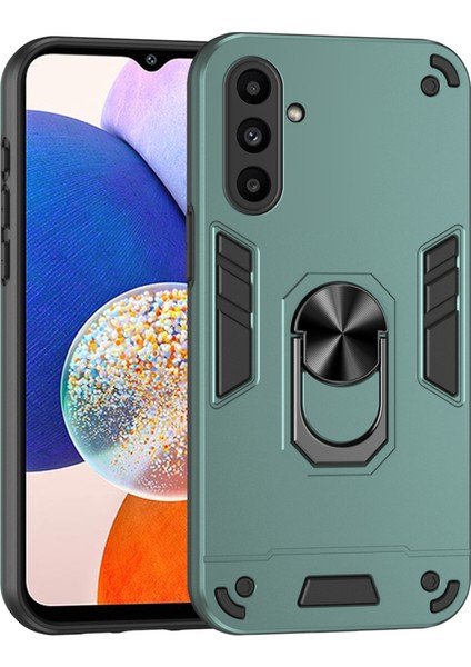 Samsung Galaxy A14 5G/A14 4g Kılıf Çizilmeye Dayanıklı Pc+Tpu Telefon Kılıfı Döner Halka Destekli-Yeşil (Yurt Dışından)