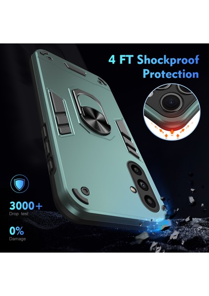 Samsung Galaxy A14 5G/A14 4g Kılıf Çizilmeye Dayanıklı Pc+Tpu Telefon Kılıfı Döner Halka Destekli-Yeşil (Yurt Dışından) indirimleri