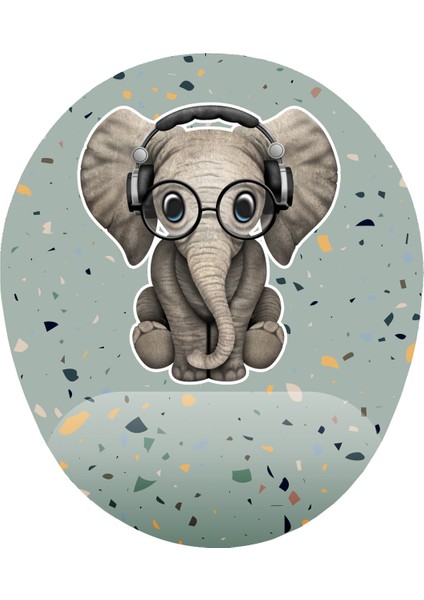 Minik Sevimli Fil Bilek Destekli Mouse Pad