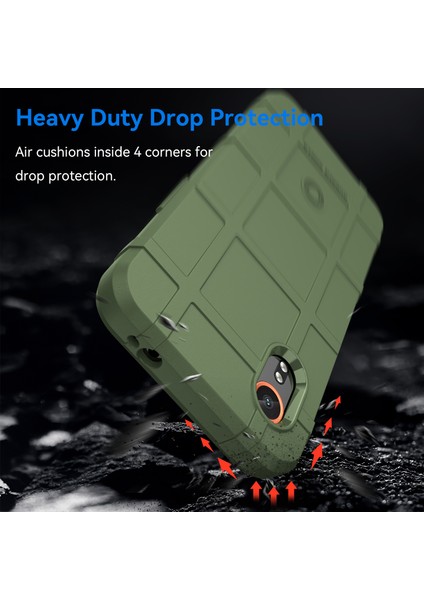 Samsung Galaxy Xcover7 Tpu Kılıf Kare Izgara Koruyucu Telefon Kılıfı-Yeşil (Yurt Dışından) modelleri