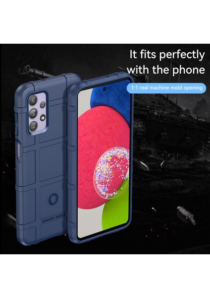 Samsung Galaxy A23 4G/F23 5G/M23 5g Sağlam Kare Izgara Tasarım Telefon Kılıfı Kalınlaştırılmış Tpu Yumuşak Arka Koruyucu Kapak-Mavi (Yurt Dışından) fiyatları