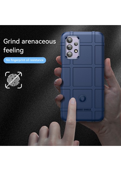 Samsung Galaxy A23 4G/F23 5G/M23 5g Sağlam Kare Izgara Tasarım Telefon Kılıfı Kalınlaştırılmış Tpu Yumuşak Arka Koruyucu Kapak-Mavi (Yurt Dışından) modelleri