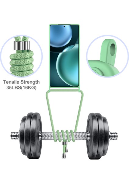 Samsung Galaxy S25 Ultra Kılıf Sıvı Silikon Kart Tutucu Arka Telefon Kılıfı Kordonlu-Yeşil (Yurt Dışından) indirimleri