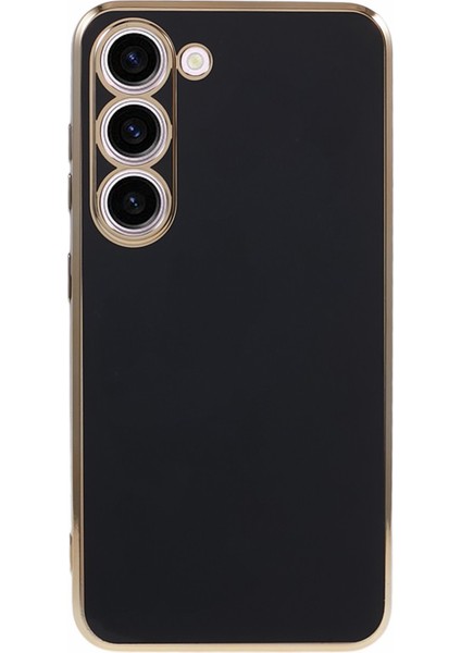 Samsung Galaxy S23 Için Çizilmez Tpu Telefon Kılıfı Elektrokaplama 6d Parlak Cep Telefonu Arka Kapağı-Siyah (Yurt Dışından)