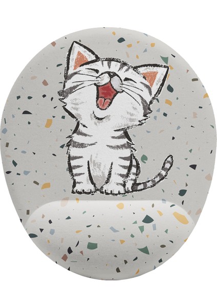 Minik Sevimli Kedi Bilek Destekli Mouse Pad