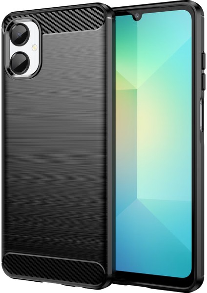 Samsung Galaxy A06 5g Kılıf Koruyucu Telefon Kılıfı Karbon Fiber Doku Fırçalanmış-Siyah (Yurt Dışından)