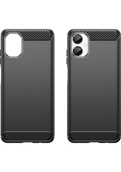 Samsung Galaxy A06 5g Kılıf Koruyucu Telefon Kılıfı Karbon Fiber Doku Fırçalanmış-Siyah (Yurt Dışından) modelleri